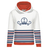 BLUZA DAMSKA (POLA) CLASSIC Z KAPTUREM - KOTWICA / paski (marine) - dzianina pętelkowa - XS