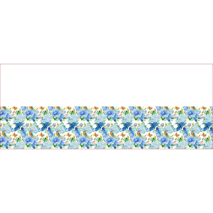 BUTTON SCARF - KINGFISHERS AND LILACS (KINGFISHERS IN THE MEADOW) - sewing set