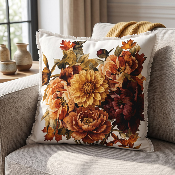PILLOW 45X45 - GOLDEN AUTUMN BOUQUET WZ. 2 - front + back