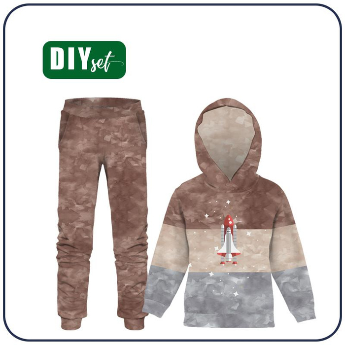 DRES DZIECIĘCY (OSLO) - STATEK KOSMICZNY (WYPRAWA W KOSMOS) / pasy - dzianina pętelkowa (98/104)