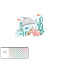 DOLPHIN pat. 4 (MAGICAL OCEAN) - PANORAMIC PANEL (60cm x 155cm)