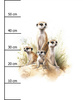 WATERCOLOR MEERKAT - panel (60cm x 50cm) teplákovina počesaná s elastanem ITY