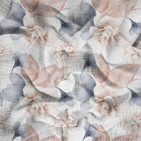 RETRO FLOWERS WZ. 3 - Mušelín bavlněný