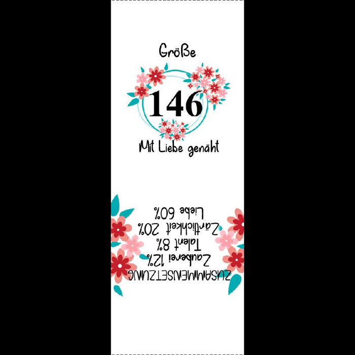 Mädchen Textillabel "BLUMEN" DE - Größe 74 - 9 Stck Set