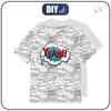 T-SHIRT DZIECIĘCY - KOMIKS / yeah (niebiesko - czerwony) - single jersey (92/98)