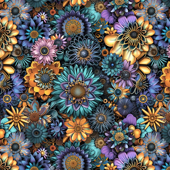 COLORFUL GERBERA - Leinen 100%