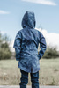 KINDERPARKA (ARIEL) - CAMOUFLAGE m. 2 / dunkelblau - Softshell (134/140)