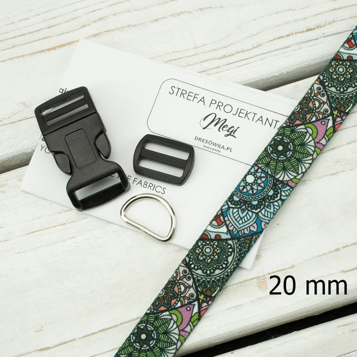 Halsband - GLASMALEREI / aqua 20mm