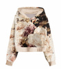 Cropped hoodie (IDA) - WATERCOLOR FLOWERS PAT. 4 - sewing set - S