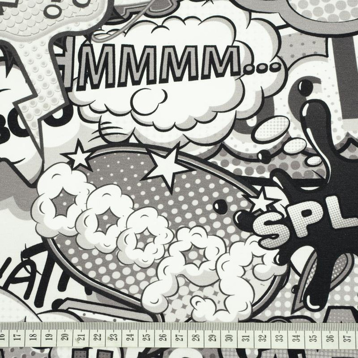KOMIKS (czarny-biały) - dresówka pętelkowa SP250