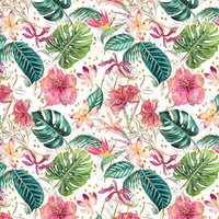 TROPICAL JUNGLE / white - single jersey with elastane