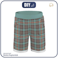 KID`S SHORTS (RIO) - CHECK RETRO - looped knit fabric