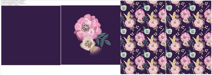 DECORATIVE PILOWS - FLOWERS AND GOLDEN FEATHERS pat. 2