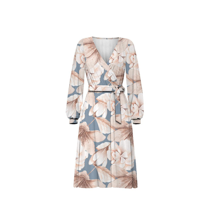 Zavinovací šaty (BIANCA) - RETRO FLOWERS VZ. 2 - Sada šití XXL