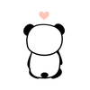 PANDA / BLASS ROSA Größe "S" 30x45 cm -  weiß (Hinterseite) - Baumwoll Webware Panel