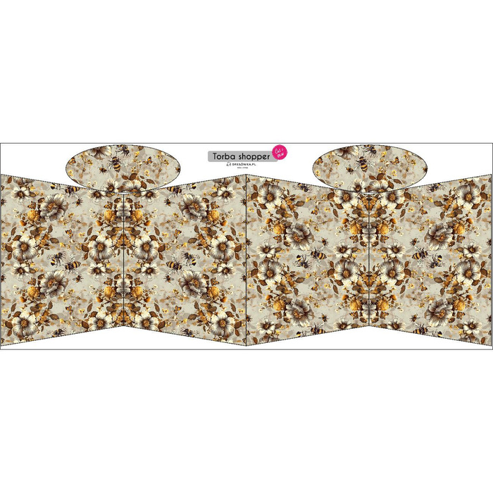 TORBA SHOPPER - BEES & FLOWERS - zestaw do uszycia