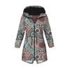 WOMEN'S PARKA (ANNA) - STAINED GLASS / aqua - softshell XL