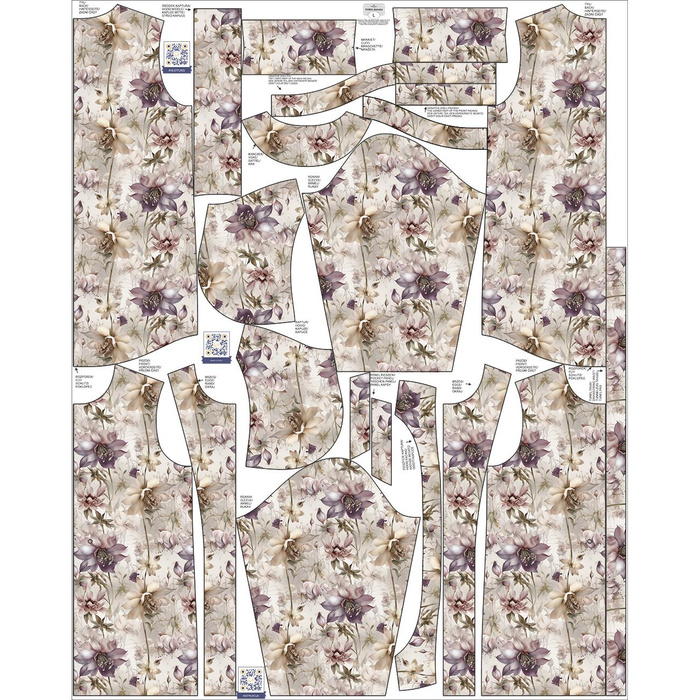 WOMEN'S PARKA (ANNA) - PASTEL FLOWERS WZ.2 - softshell