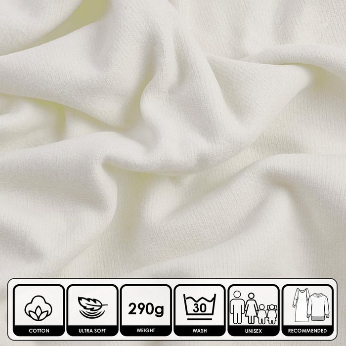 Dzianina swetrowa szmerglowana - Cloud Dancer/ ECRU (D-02) 