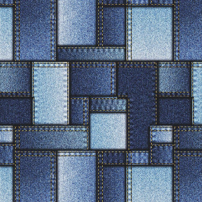 JEANS PATCHES / dark blue - looped knit fabric