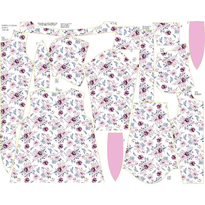 KINDERJACKE BUNNY (ZOE) - AQUARELL-STRAUß Ms. 2 - Nähset (122/128)