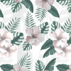 HIBISCUS Pat. 2 / white - softshell