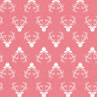 GŁOWY RENIFERA / koralowy - single jersey z elastanem