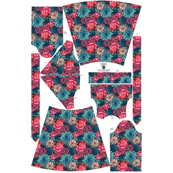 UMSCHLAG ELEGANTES MIDI KLEID (BIANCA) - SUCCULENT PLANTS MS. 6 - Nähset L