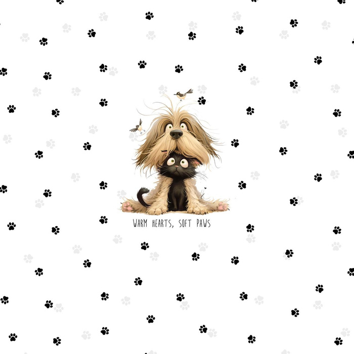 CUTE ANIMALS wz.10 - panel (60cm x 50cm)  Cotton woven fabric