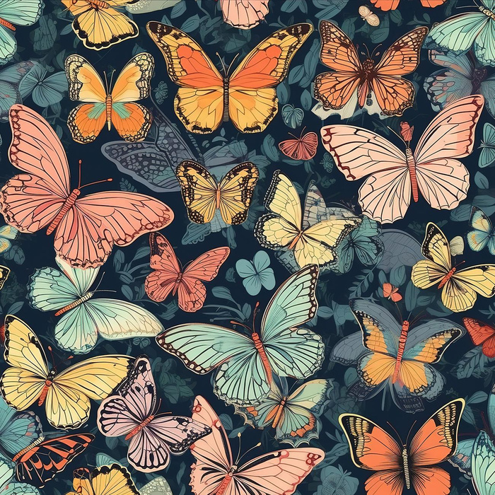 Butterfly & Flowers wz.5 - Nylonstoff PUMI