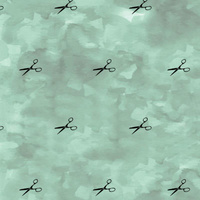 SCISSORS (minimal) / CAMOUFLAGE pat. 2 (modern mint) - Cotton woven fabric