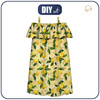 Bardot neckline dress (LILI) - LEMON wz.2 - sewing set - 134-140