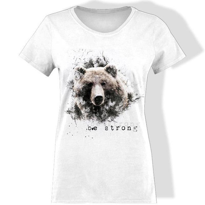 T-SHIRT DAMSKI - BE STRONG (BE YOURSELF) - single jersey