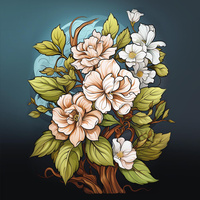 BOUQUET OF FLOWERS WZ.9 - panel (75cm x 80cm) Waterproof woven fabric