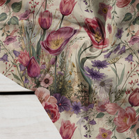 PASTEL FLOWERS WZ. 30 - Crepe