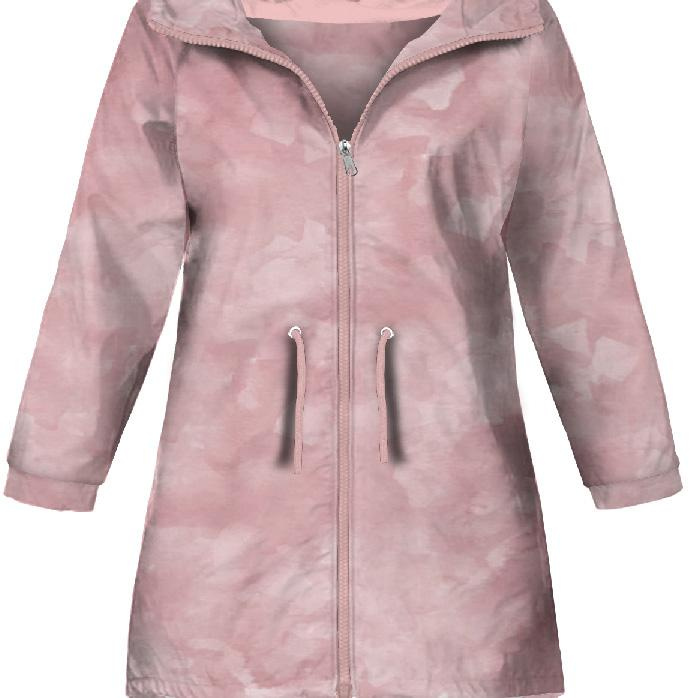 KIDS PARKA (ARIEL) - CAMOUFLAGE pat. 2 / rose quartz - softshell (110/116)