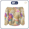Bardot neckline blouse (SOFIA) - MANDALA pat. 3 - sewing set L