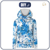 Unisex mikina s kapucí (HYDRA) - BLUE SPLATTER - Sada šití 122/128