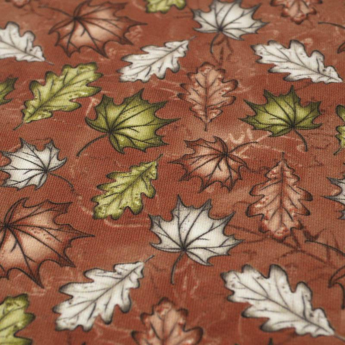 LEŚNE LIŚCIE WZ. 1 / brąz - Organická Teplákovina