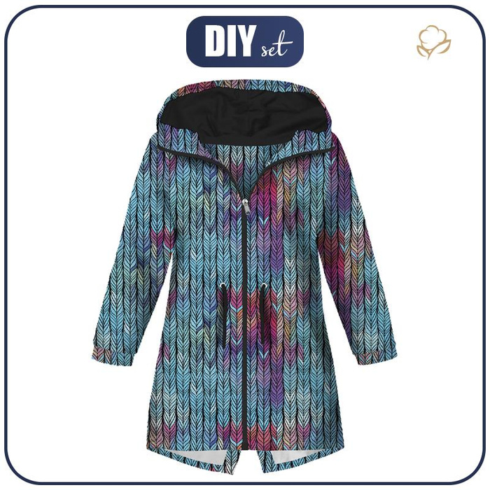 DĚTSKÁ BUNDA PARKA (ARIEL) - PLETENEC / duhový - softshell (122-128)