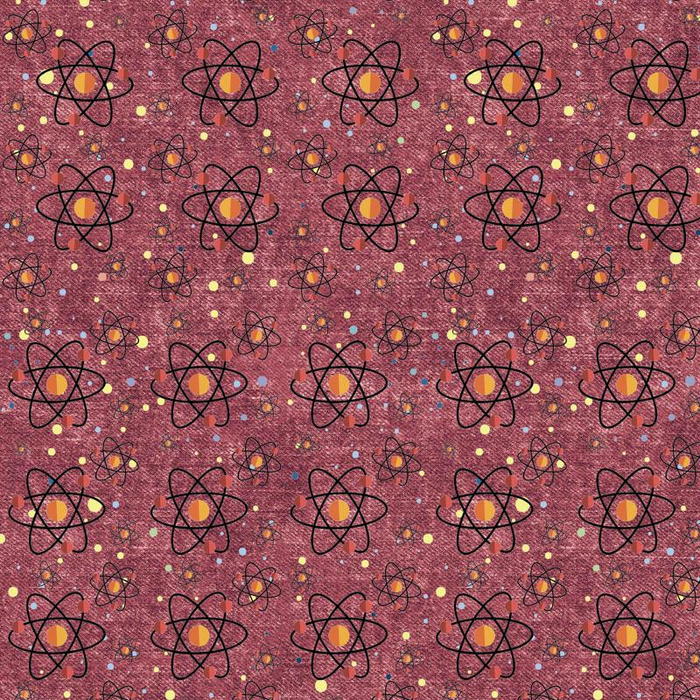 COSMIC ATOMS (SPACE EXPEDITION) / ACID WASH MAROON - Waterproof woven fabric