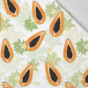 PAPAYA ORANGE & WHITE - Cotton woven fabric