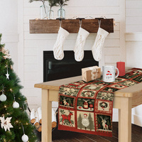 PANEL STOLNÍHO BĚHOUNU - Retro Christmas  - Tkanina na ubrusy