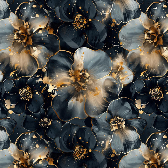 FLOWERS wz.58 - Cotton woven fabric