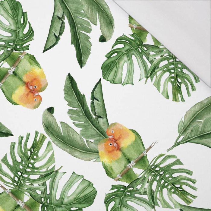 PAPOUŠKY AGAPORNIS (JUNGLE) - organický úplet single jersey s elastanem 