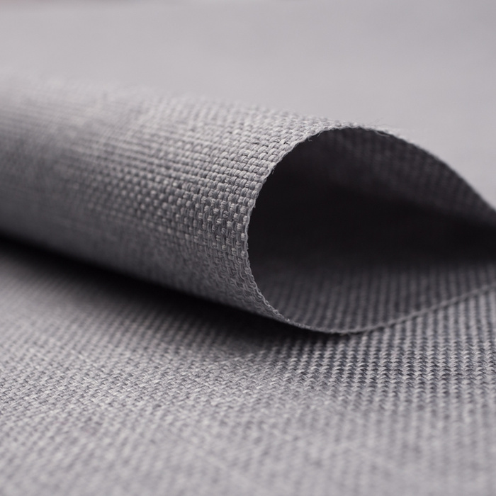Waterproof woven fabric linen imitation - LIGHT GREY
