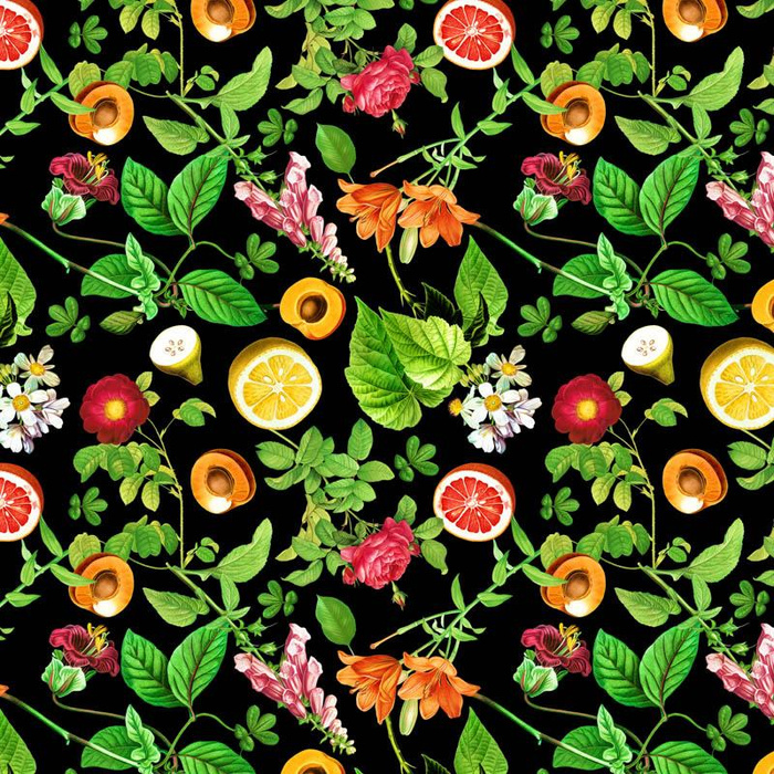 MINI PARADIESFRÜCHTE ms. 2 (PARADIESGARTEN)  - Baumwoll Webware