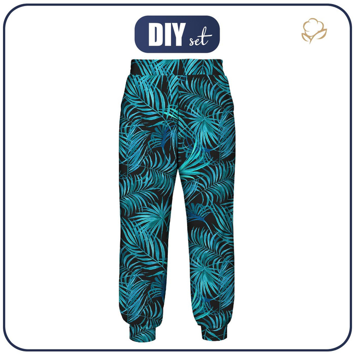 DAMEN JOGGINGHOSE (NOEMI) - PALMENBLÄTTER Ms. 5 / schwarz - Nähset XXL