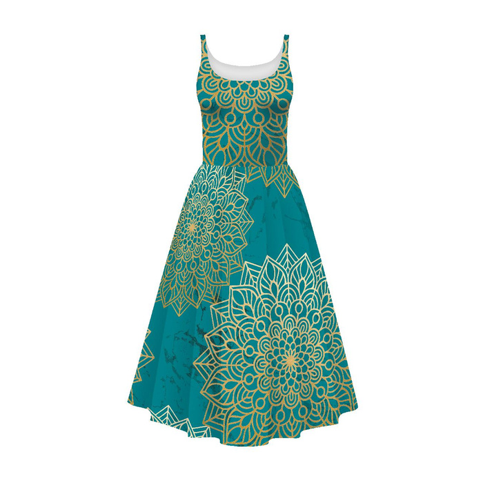 KLEID "ISABELLE" - MANDALA m. 5 / smaragd - Nähset XL