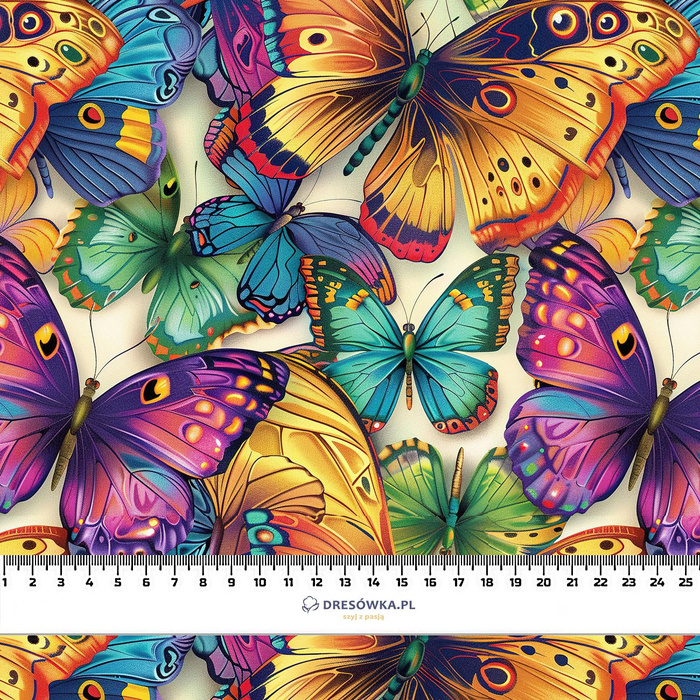 Butterfly & Flowers wz.17 - dresówka pętelkowa